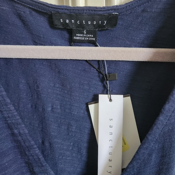 NWT Sanctuary Navy Button Down Tank Top - Picture 2 of 4